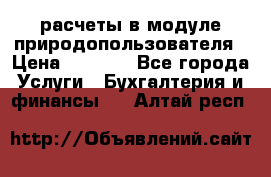 расчеты в модуле природопользователя › Цена ­ 3 000 - Все города Услуги » Бухгалтерия и финансы   . Алтай респ.